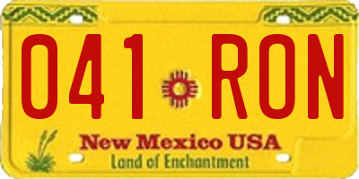 NM license plate 041RON