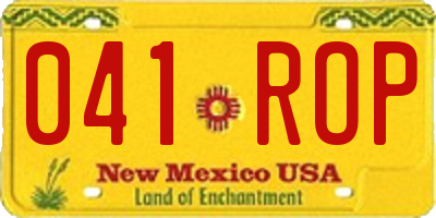 NM license plate 041ROP