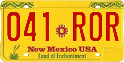 NM license plate 041ROR