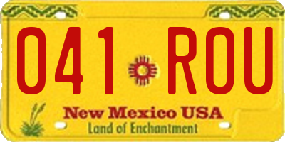NM license plate 041ROU