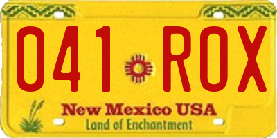 NM license plate 041ROX