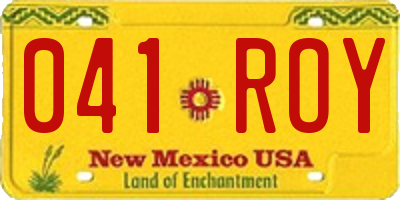 NM license plate 041ROY