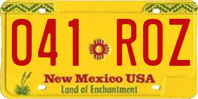 NM license plate 041ROZ
