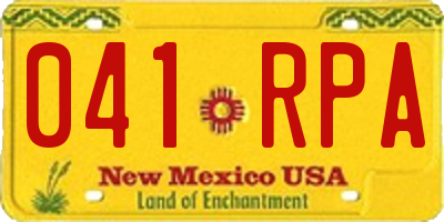 NM license plate 041RPA