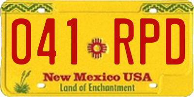 NM license plate 041RPD