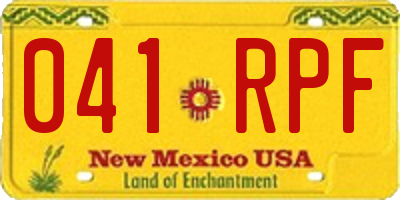 NM license plate 041RPF