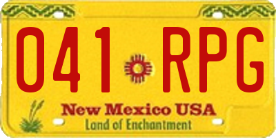NM license plate 041RPG