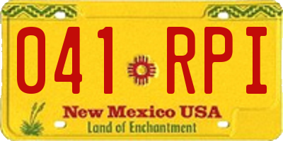 NM license plate 041RPI