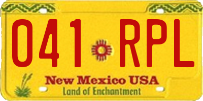 NM license plate 041RPL