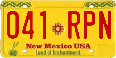 NM license plate 041RPN