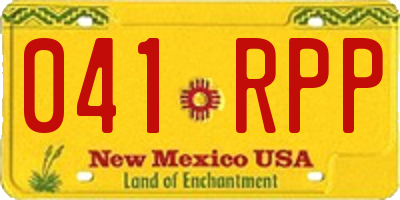 NM license plate 041RPP