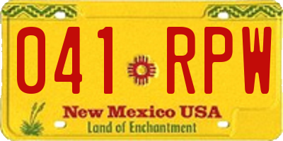 NM license plate 041RPW
