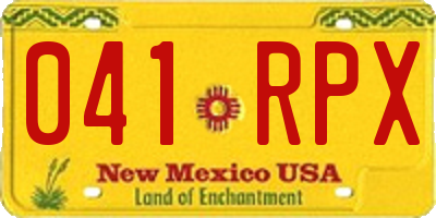 NM license plate 041RPX