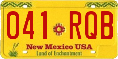 NM license plate 041RQB