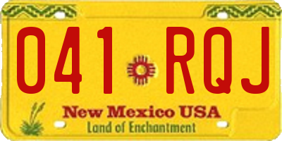 NM license plate 041RQJ