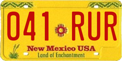 NM license plate 041RUR