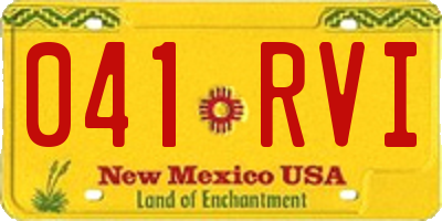 NM license plate 041RVI