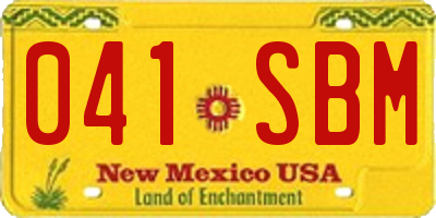 NM license plate 041SBM
