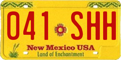 NM license plate 041SHH