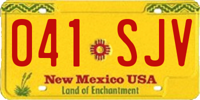 NM license plate 041SJV