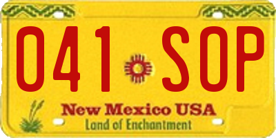 NM license plate 041SOP