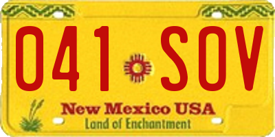 NM license plate 041SOV