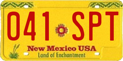 NM license plate 041SPT