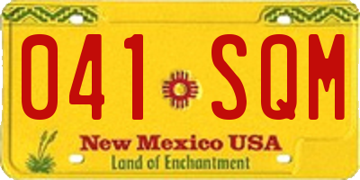 NM license plate 041SQM