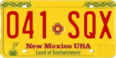 NM license plate 041SQX