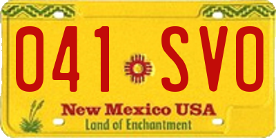 NM license plate 041SVO