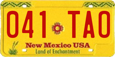 NM license plate 041TAO