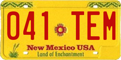 NM license plate 041TEM