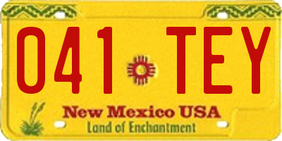 NM license plate 041TEY