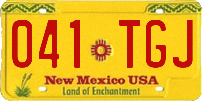 NM license plate 041TGJ