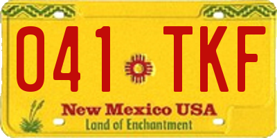 NM license plate 041TKF