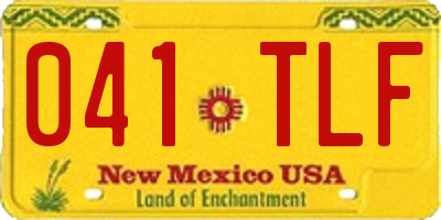 NM license plate 041TLF