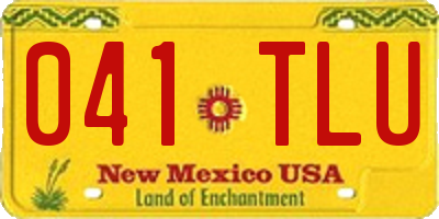 NM license plate 041TLU