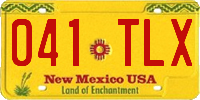 NM license plate 041TLX