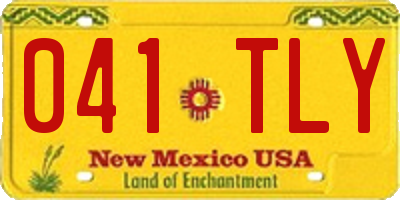 NM license plate 041TLY