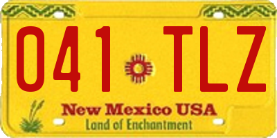 NM license plate 041TLZ