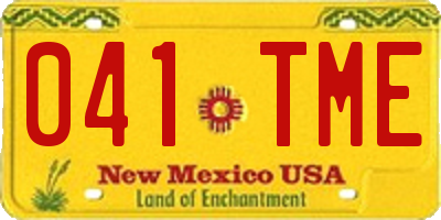 NM license plate 041TME