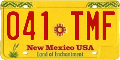 NM license plate 041TMF