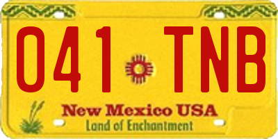 NM license plate 041TNB