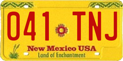 NM license plate 041TNJ