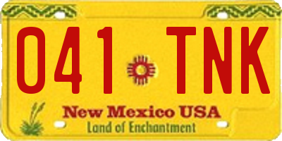 NM license plate 041TNK