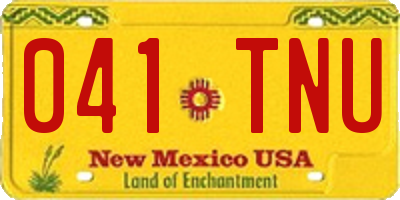 NM license plate 041TNU