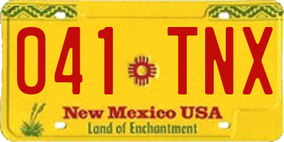 NM license plate 041TNX
