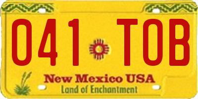 NM license plate 041TOB