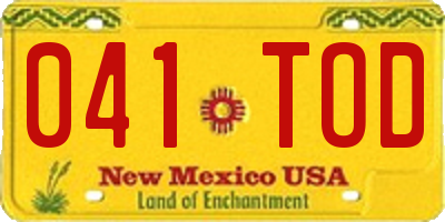 NM license plate 041TOD