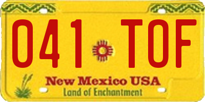NM license plate 041TOF